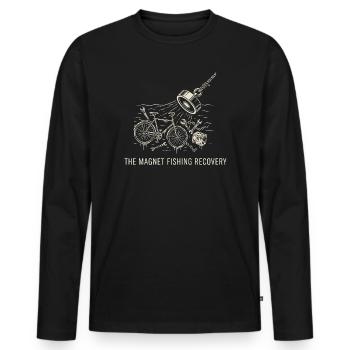 Magnetfischfang-Bergung – Kanalschätze - Männer Premium Bio Langarmshirt - Schwarz - Vorne - Nico (187cm)