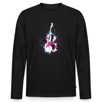 Type : Contrebasse - T-shirt manches longues Premium bio Homme - noir - Devant - Nico (187cm)