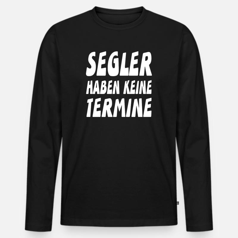 Segeln - Männer Premium Bio Langarmshirt - Schwarz