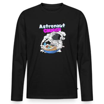 Céréales Cornflakes Petit-Déjeuner Astronaut Crunch - T-shirt manches longues Premium bio Homme - noir - Devant - Nico (187cm)