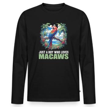 L’ère de l’ara - T-shirt manches longues Premium bio Homme - noir - Devant - Nico (187cm)
