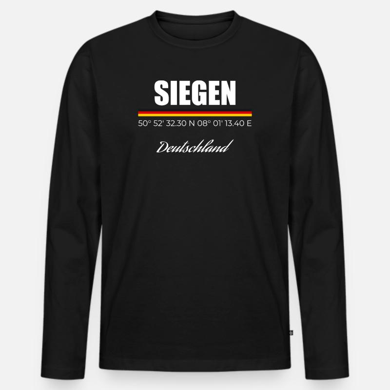 Siegen - Männer Premium Bio Langarmshirt - Schwarz
