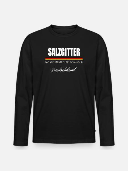 Salzgitter - Männer Premium Bio Langarmshirt - Schwarz