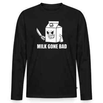 Milk Rotten Rage Cartoon - Men's Premium Organic Long Sleeve Shirt - black - Front - Nico (187cm)