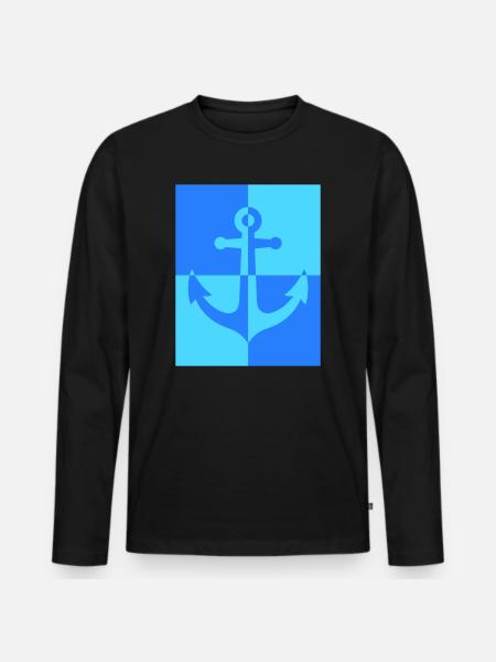 Anchor - Men's Premium Organic Long Sleeve Shirt - black