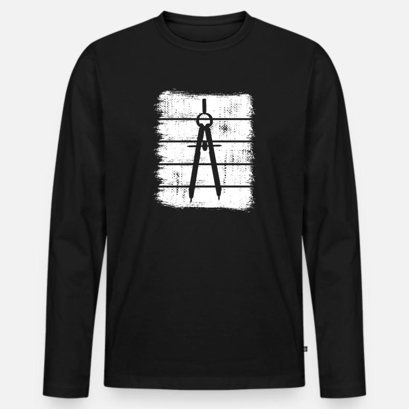 Zirkel - Männer Premium Bio Langarmshirt - Schwarz