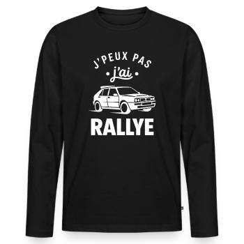 rallye - T-shirt manches longues Premium bio Homme - noir - Devant - Nico (187cm)