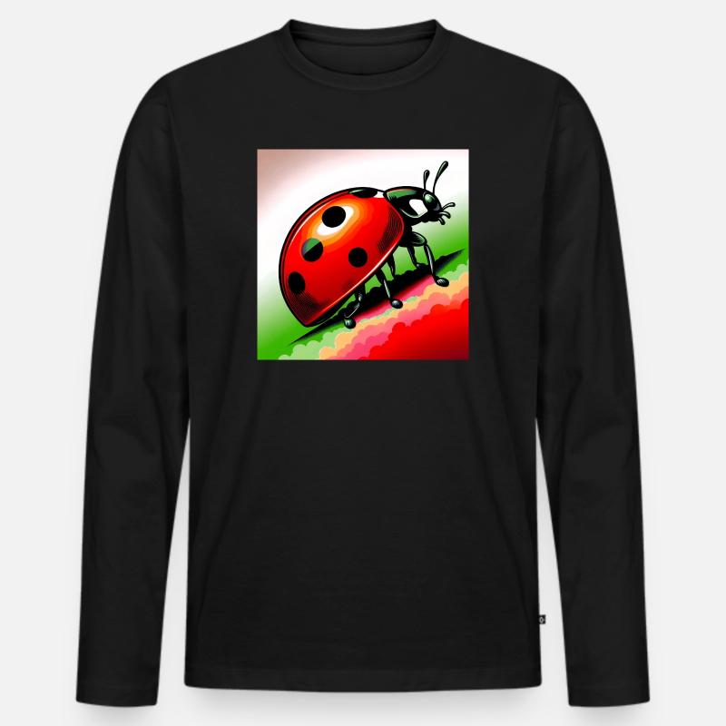 Marienkäfer - Männer Premium Bio Langarmshirt - Schwarz
