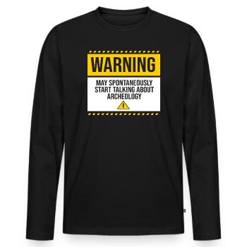 archaeology - Men's Premium Organic Long Sleeve Shirt - black - Front - Nico (187cm)