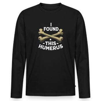 archaeology - Men's Premium Organic Long Sleeve Shirt - black - Front - Nico (187cm)