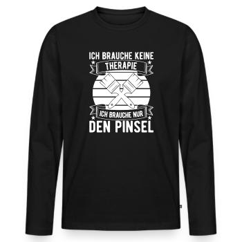 Kunstlehrer Keine Therapie Brauche Nur ein Pinsel - Männer Premium Bio Langarmshirt - Schwarz - Vorne - Nico (187cm)