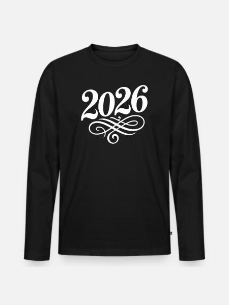 2026 year - Men's Premium Organic Long Sleeve Shirt - black