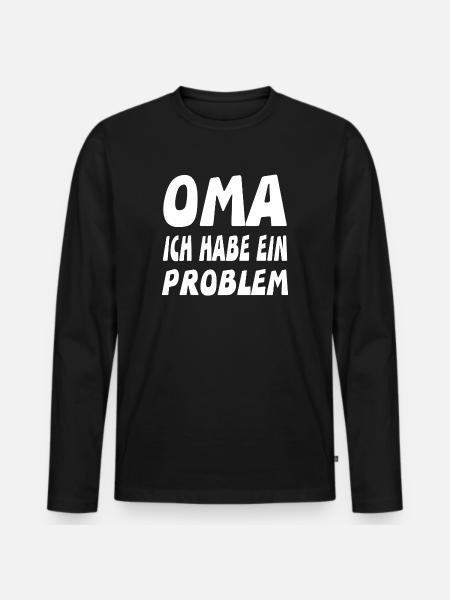 Oma - Männer Premium Bio Langarmshirt - Schwarz