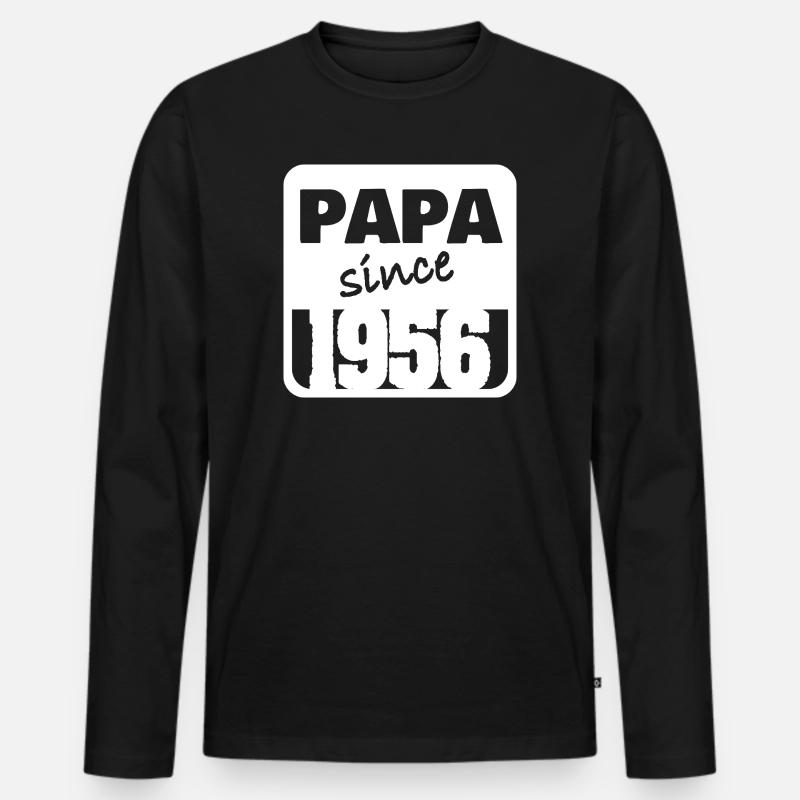 1956 - Männer Premium Bio Langarmshirt - Schwarz