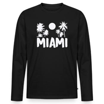 Miami - T-shirt manches longues Premium bio Homme - noir - Devant - Nico (187cm)