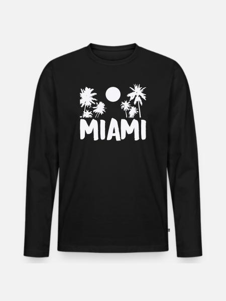 miami- - Männer Premium Bio Langarmshirt - Schwarz