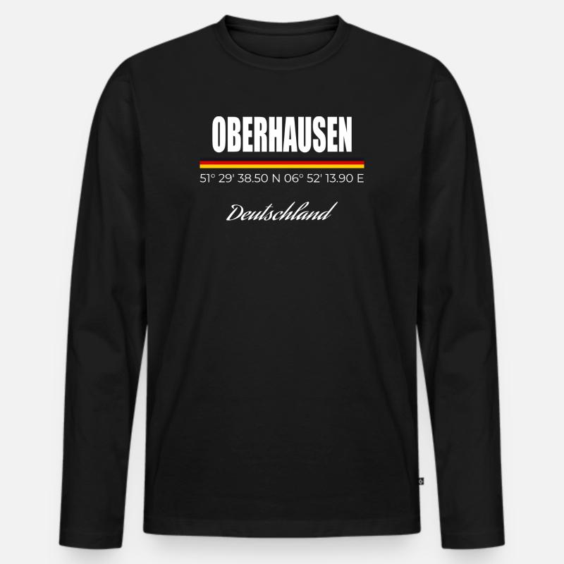 Oberhausen - Männer Premium Bio Langarmshirt - Schwarz