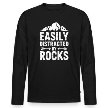 Stones Sayings Stones Funny Stones Gift - Men's Premium Organic Long Sleeve Shirt - black - Front - Nico (187cm)
