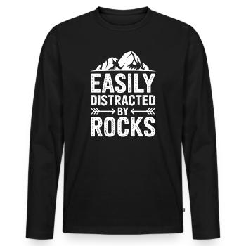 Stones Sayings Stones Funny Stones Gift - Men's Premium Organic Long Sleeve Shirt - black - Front - Nico (187cm)