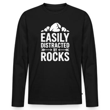 Stones Sayings Stones Funny Stones Gift - Men's Premium Organic Long Sleeve Shirt - black - Front - Nico (187cm)