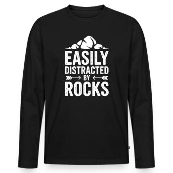 Stones Sayings Stones Funny Stones Gift - Men's Premium Organic Long Sleeve Shirt - black - Front - Nico (187cm)