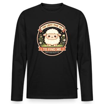 Lamb God Salvation Sheep Bible Verse - Men's Premium Organic Long Sleeve Shirt - black - Front - Nico (187cm)