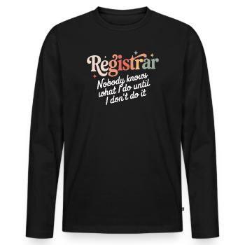 School Secretary School Secretary School Office Administration - Men's Premium Organic Long Sleeve Shirt - black - Front - Nico (187cm)