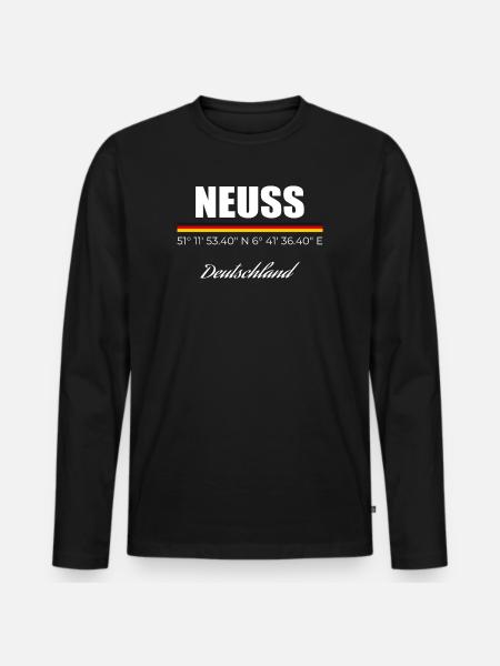 Neuss - Männer Premium Bio Langarmshirt - Schwarz