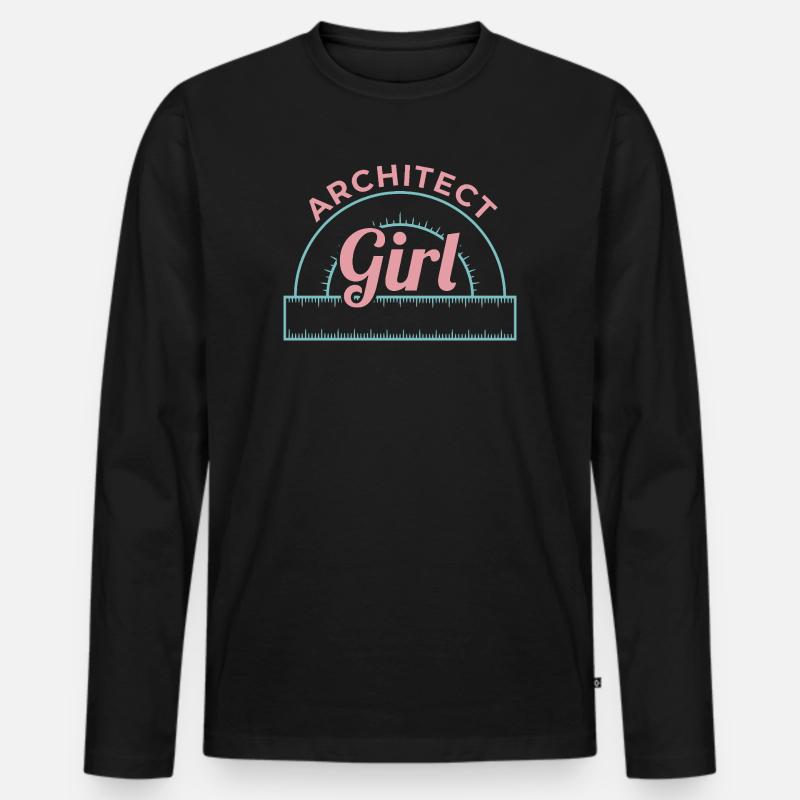 Architektur Mädchen - Männer Premium Bio Langarmshirt - Schwarz