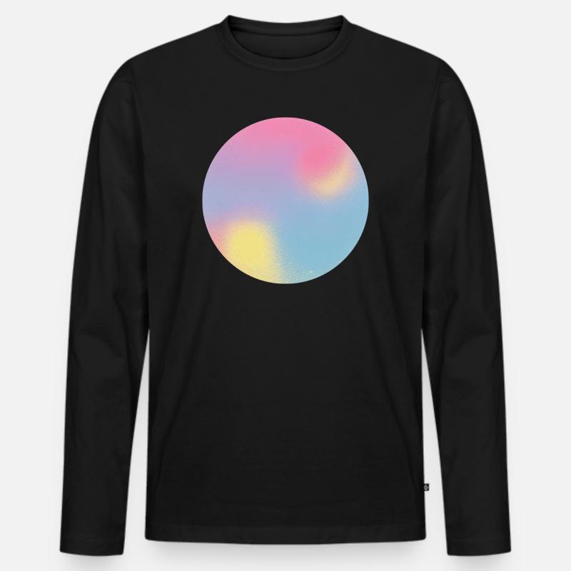 Aura-Check-Pastellgradientensphäre - Männer Premium Bio Langarmshirt - Schwarz