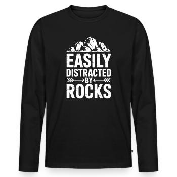 Stones Sayings Stones Funny Stones Gift - Men's Premium Organic Long Sleeve Shirt - black - Front - Nico (187cm)