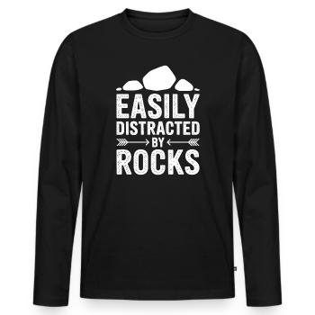 Stones Sayings Stones Funny Stones Gift - Men's Premium Organic Long Sleeve Shirt - black - Front - Nico (187cm)