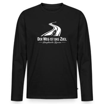 Hauptsache Kurven - Retro Motorrad Touren Spruch - Männer Premium Bio Langarmshirt - Schwarz - Vorne - Nico (187cm)