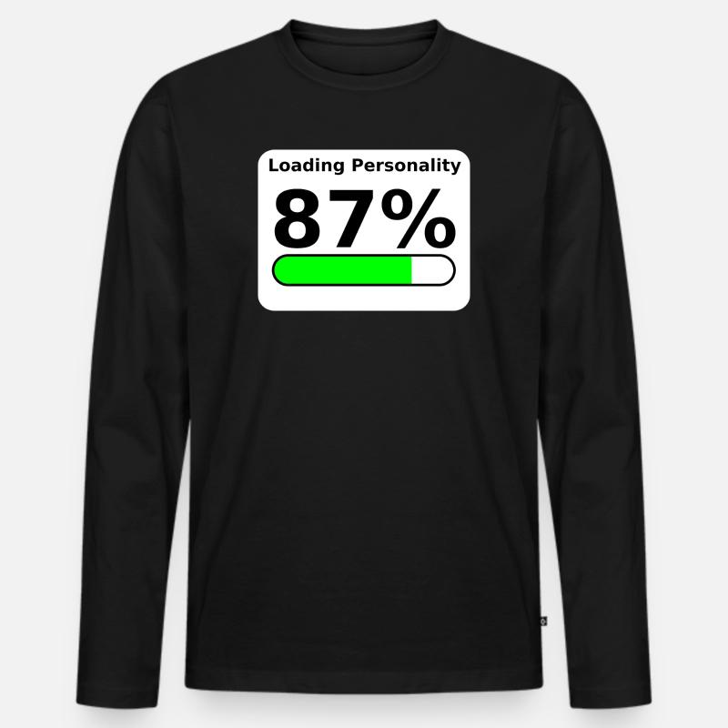 Loading Personality 87% – Nerdy Statement Tee - Männer Premium Bio Langarmshirt - Schwarz