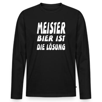 Meister - Männer Premium Bio Langarmshirt - Schwarz - Vorne - Nico (187cm)