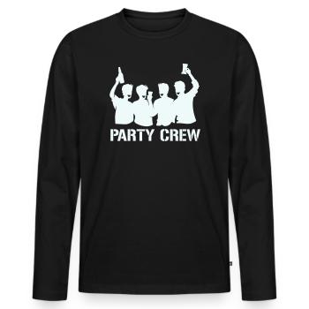 Party Crew Silhouette with Cheers - Men's Premium Organic Long Sleeve Shirt - black - Front - Nico (187cm)