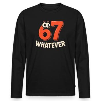 Six Seven Whatever Italian Brainrot Humor Meme  - Männer Premium Bio Langarmshirt - Schwarz - Vorne - Nico (187cm)