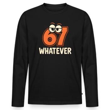 Six Seven Whatever Italian Brainrot Humor Meme  - Männer Premium Bio Langarmshirt - Schwarz - Vorne - Nico (187cm)