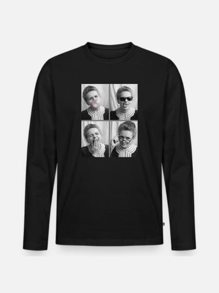 Marie Curie Photo Strips - Men's Premium Organic Long Sleeve Shirt - black