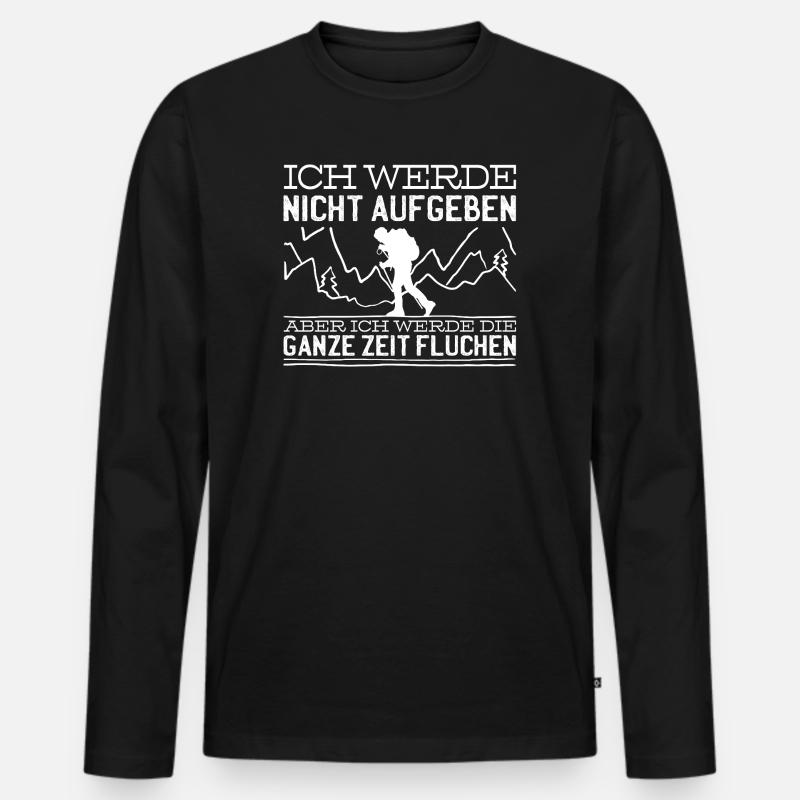 Wander Spruch - Männer Premium Bio Langarmshirt - Schwarz