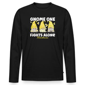 Gnome Un combat seul Mémoire Jaune - T-shirt manches longues Premium bio Homme - noir - Devant - Nico (187cm)
