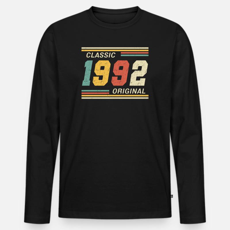 Classic 1992 original 1992 - Männer Premium Bio Langarmshirt - Schwarz