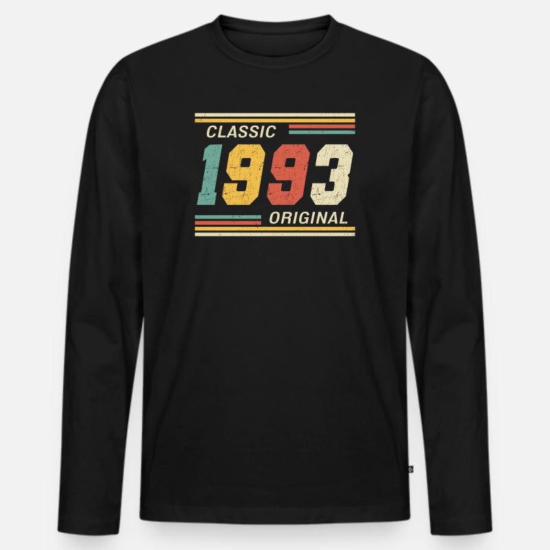 Classic 1993 original 1993 - Männer Premium Bio Langarmshirt - Schwarz