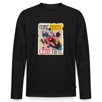 Music Graffiti - Männer Premium Bio Langarmshirt - Schwarz - Vorne - Nico (187cm)