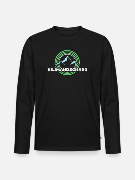 Kilimanjaro as hiking - Men's Premium Organic Long Sleeve Shirt - black
