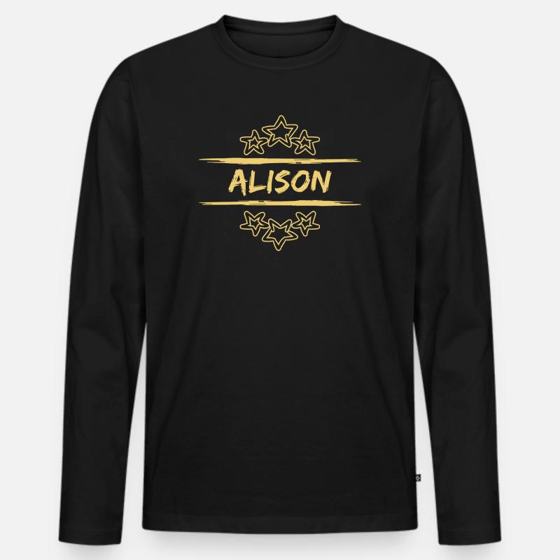 Geburtsname Alison - Männer Premium Bio Langarmshirt - Schwarz