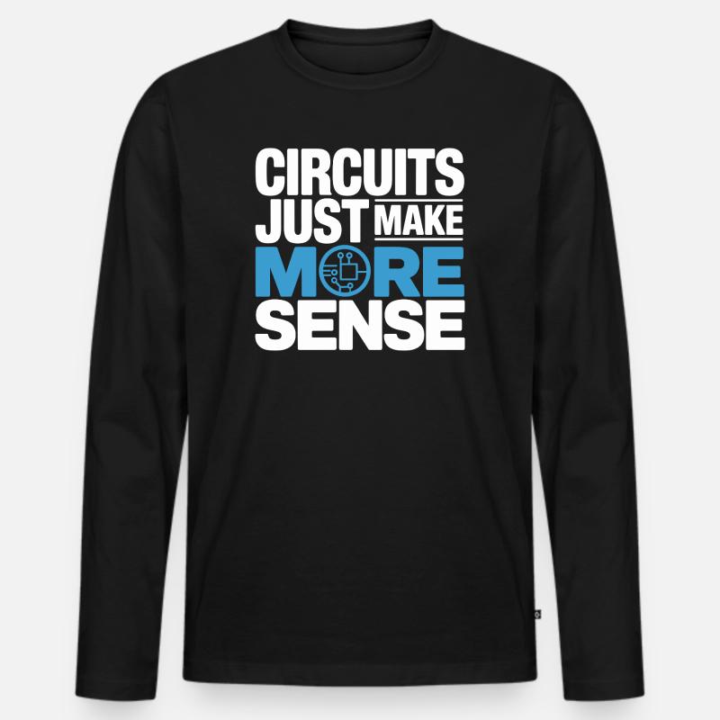 Schaltkreise Machen Technik Sinnvoller - Männer Premium Bio Langarmshirt - Schwarz