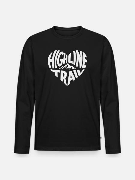 Highline Trail Mountain Trail Logo - Men's Premium Organic Long Sleeve Shirt - black