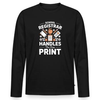 Schulsekretariat Büro Schule Organisation Arbeit - Männer Premium Bio Langarmshirt - Schwarz - Vorne - Nico (187cm)