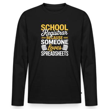 School Secretary School Administration Office School Everyday Life - Men's Premium Organic Long Sleeve Shirt - black - Front - Nico (187cm)